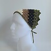 Gehaakte bandana | Crème, lichtbruin, zwart en donkergroen