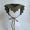 Gehaakte bandana | Crème, lichtbruin, zwart en donkergroen