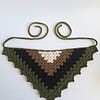 Gehaakte bandana | Crème, lichtbruin, zwart en donkergroen