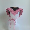 Gehaakte bandana | Crème, lichtbruin, zwart en roze