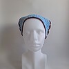 Gehaakte bandana | Lichtblauw en wijnrood