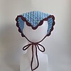 Gehaakte bandana | Lichtblauw en wijnrood