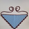 Gehaakte bandana | Lichtblauw en wijnrood