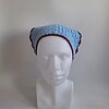 Gehaakte bandana | Lichtblauw en wijnrood