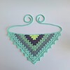 Gehaakte bandana | Limegroen, donkerpaars, eucalyptus, grijsblauw en mintgroen