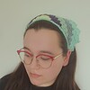 Gehaakte bandana | Limegroen, donkerpaars, eucalyptus, grijsblauw en mintgroen