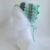 Gehaakte bandana | Limegroen, donkerpaars, eucalyptus, grijsblauw en mintgroen