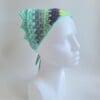 Gehaakte bandana | Limegroen, donkerpaars, eucalyptus, grijsblauw en mintgroen