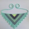 Gehaakte bandana | Limegroen, donkerpaars, eucalyptus, grijsblauw en mintgroen