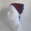 Gehaakte bandana | Wijnrood en blauw
