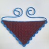 Gehaakte bandana | Wijnrood en blauw