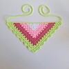 Gehaakte bandana | Wit, lichtroze, knalroze en limegroen