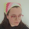 Gehaakte bandana | Wit, lichtroze, knalroze en limegroen