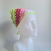 Gehaakte bandana | Wit, lichtroze, knalroze en limegroen