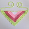 Gehaakte bandana | Wit, lichtroze, knalroze en limegroen
