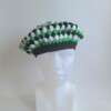 Gehaakte beret | Zwart, wit en groen