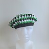 Gehaakte beret | Zwart, wit en groen