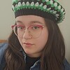 Gehaakte beret | Zwart, wit en groen