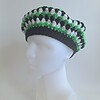 Gehaakte beret | Zwart, wit en groen