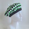 Gehaakte beret | Zwart, wit en groen
