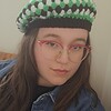 Gehaakte beret | Zwart, wit en groen