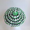 Gehaakte beret | Zwart, wit en groen