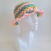 Gehaakte bucket hat | Lichtroze, geel, eucalypstus, turquoise en lila