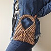 Gehaakte crossbody tas | Glitter bruin