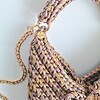 Gehaakte crossbody tas | Glitter bruin