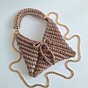 Gehaakte crossbody tas | Glitter bruin