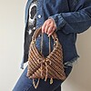 Gehaakte crossbody tas | Glitter bruin