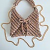 Gehaakte crossbody tas | Glitter bruin