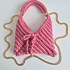 Gehaakte crossbody tas | Glitter roze