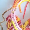 Gehaakte crossbody tas | Lichtroze, oranje en geel