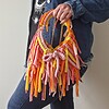 Gehaakte crossbody tas | Lichtroze, oranje en geel