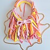 Gehaakte crossbody tas | Lichtroze, oranje en geel
