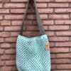 Gehaakte tas van Completely Hook’d, schoudertas, totebag mintgroen