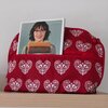 Handgemaakte brei- en haaktas – rood met fijne bloemen