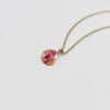 Hartvormige Hanger Ketting met Echte Bloemen uit Lugano (Strawberry Lemonade)