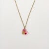 Hartvormige Hanger Ketting met Echte Bloemen uit Lugano (Strawberry Lemonade)