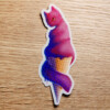 Katten ijs glitter sticker roze, journaling scrapbooking kado, kattenliefhebber, zomer activiteiten, ijsje 4x10.4 cm