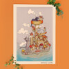 Katten, kattendecor cottagecore, kat muur print, kattenliefhebber | artprint katten kado | grappig | 21x14,8 cm (8,2x5,8 inch)