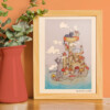 Katten, kattendecor cottagecore, kat muur print, kattenliefhebber | artprint katten kado | grappig | 21x14,8 cm (8,2x5,8 inch)