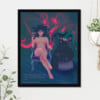 Koningin van de Doden kunst print 40 x 50 cm, gotische fantasie muurdecoratie, Satans Bal, literaire poster