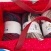 Projecttas – Handgemaakte breitas - haaktas rood met veel kleuren en ruimte