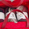 Projecttas – Handgemaakte breitas - haaktas rood met veel kleuren en ruimte