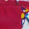 Projecttas – Handgemaakte breitas - haaktas rood met veel kleuren en ruimte
