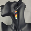 Regenboog hart holografische oorbellen