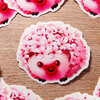 Sakura bloesem bloemen egel sticker, transparant, vaatwasser proof 9.5x8.8 cm