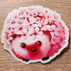 Sakura bloesem bloemen egel sticker, transparant, vaatwasser proof 9.5x8.8 cm
